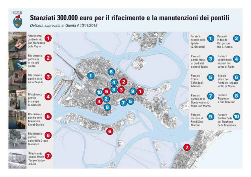 Venezia: sistemati sette pontili con 300.000 euro