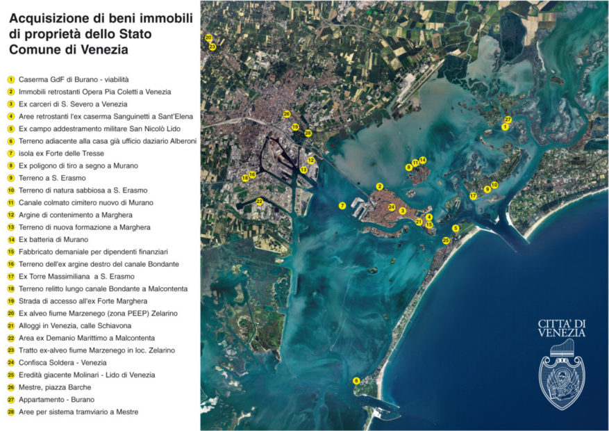 Venezia acquisisce beni per un valore di 50 milioni di euro