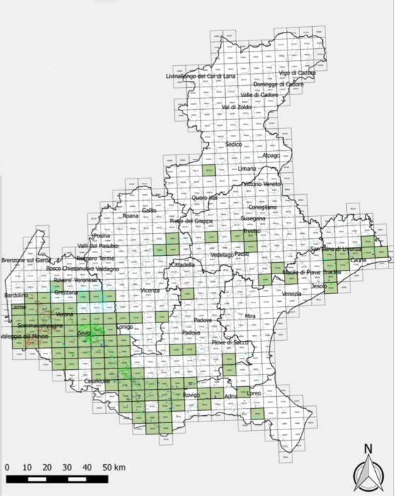 La mappa delle 106 aree di lancio delle vespe samurai