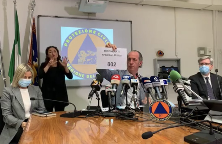 L' appello di Zaia: niente panico, non intasate gli ospedali.