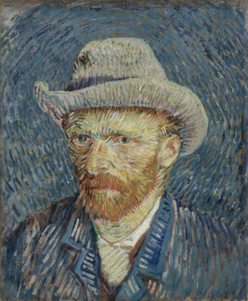 Van Gogh, Autoritratto con cappello di feltro grigio, 1887, olio sutela, Van Gogh Museum, Amsterdam