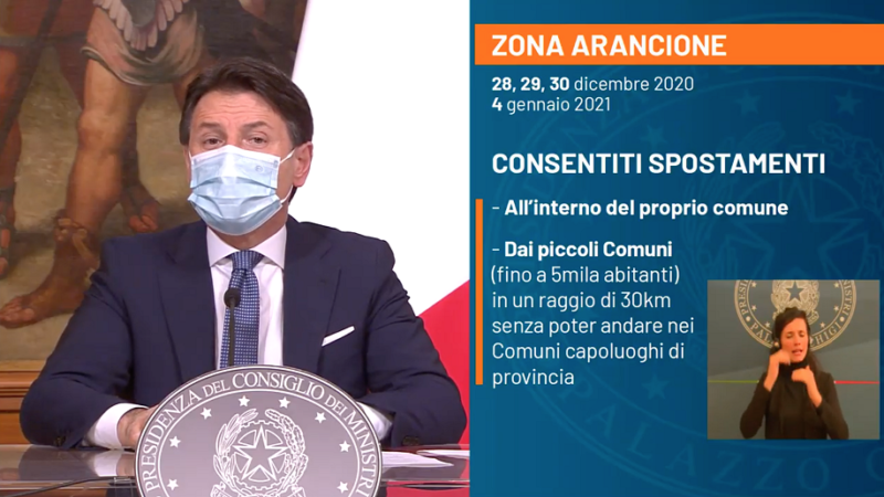 Zona arancione Decreto Natale Conte