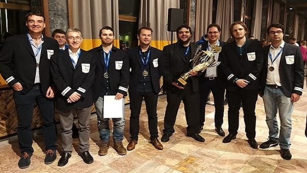 La squadra padovana, vincitrice dell'ultimo campionato di scacchi europeo a squadre (2020)