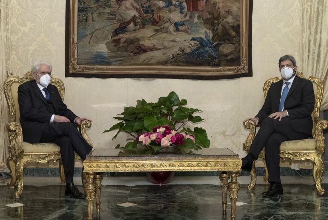 Presidente Mattarella e Presidente Fico , mandato esplorativo