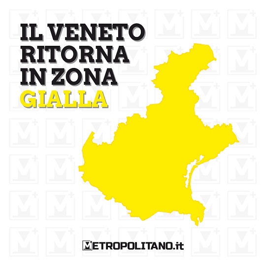 Il Veneto ritorna giallo. Il presidente Zaia si appella alla responsabilità