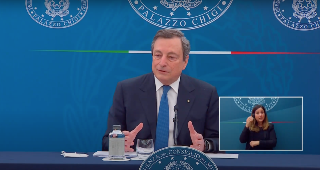 La conferenza stampa del Presidente Mario Draghi: diretta video