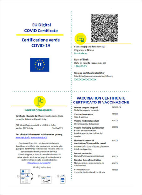 Certificazione verde covid 19 cartacea_ ww.dgc.gov.it