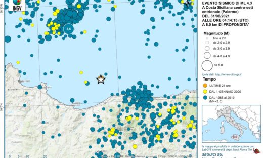 Terremoto nel palermitano all'alba. L'epicentro al largo di Cefalù