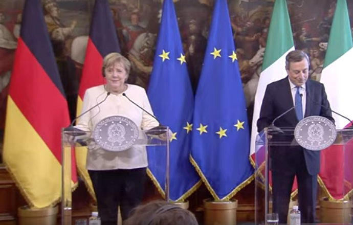 Draghi: "Merkel campionessa di multilateralismo"