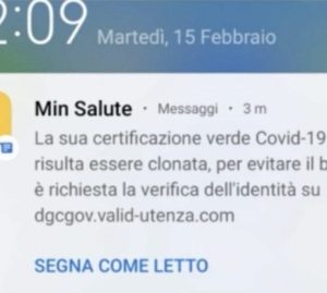 "Il tuo green pass è stato clonato". Non ci cascate