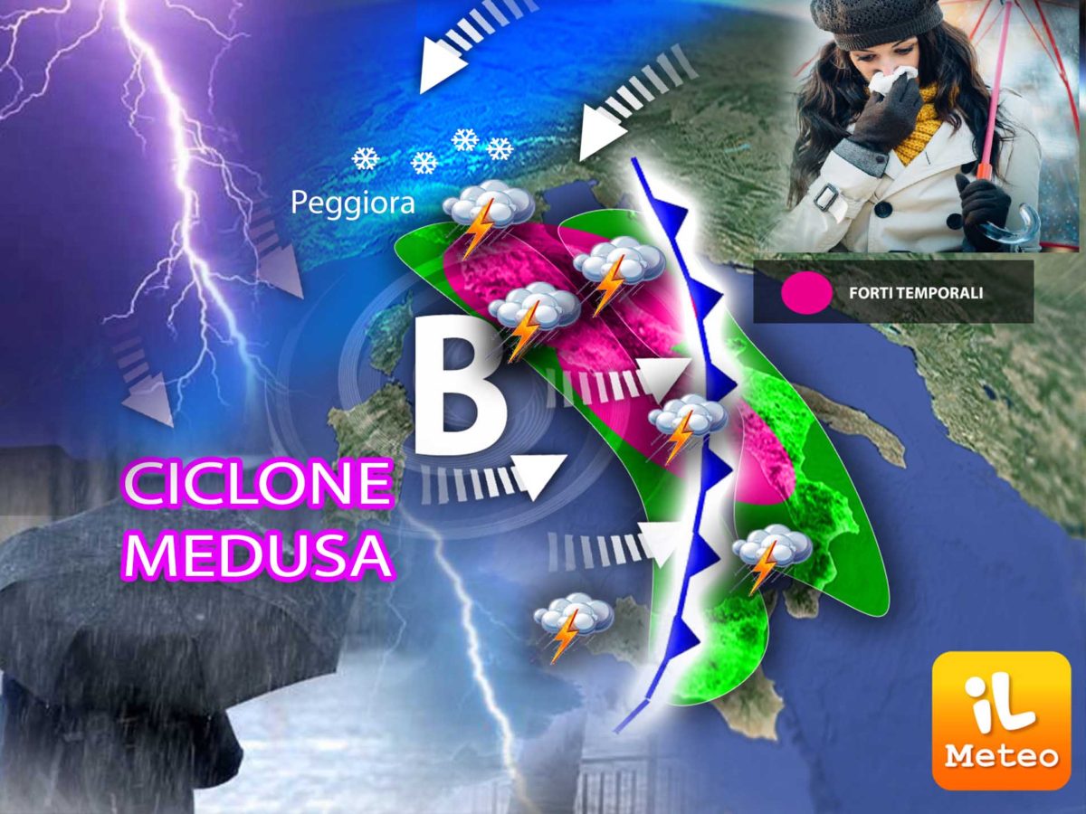 Fine dell’ottobrata: sull’Italia maltempo con il ciclone Medusa