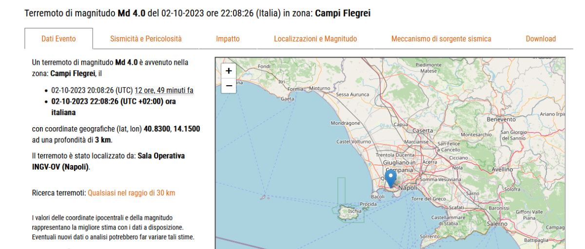 terremoto campi flegrei