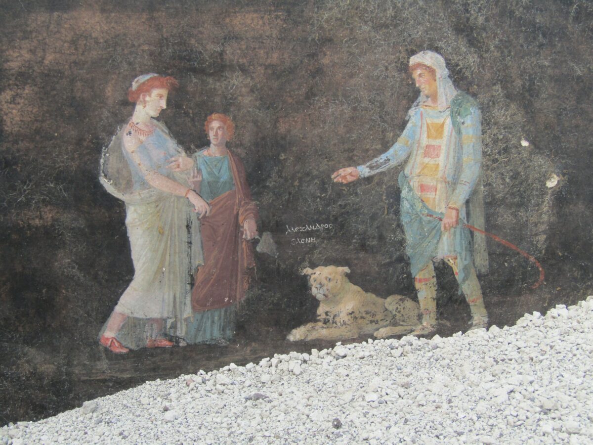 Scavi di Pompei: emerge un affresco ispirato alla guerra di Troia