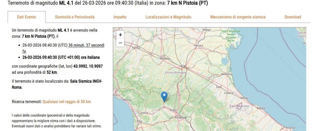 Terremoto Toscana: forte scossa, scuole evacuate